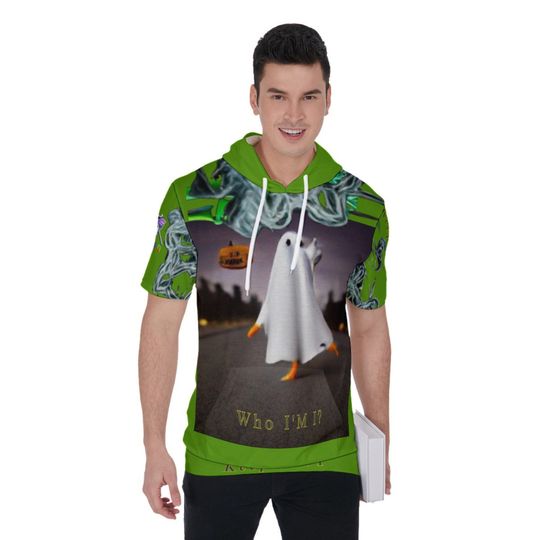 Discover Skull Hoodie -Over Print Men's Short Sleeve Hoodie T-Shirt