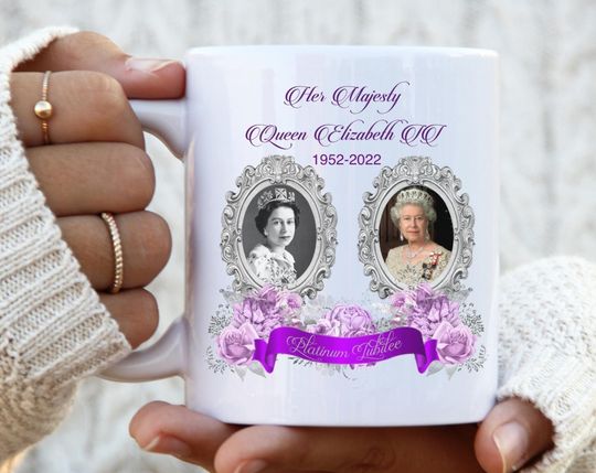 Discover Queen Elizabeth Platinum Jubilee Mug, Platinum jubilee mug
