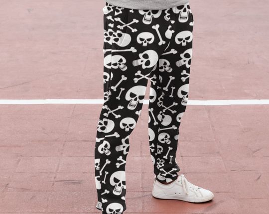 Discover Men's Skulls & Crossbones Athletic Joggers