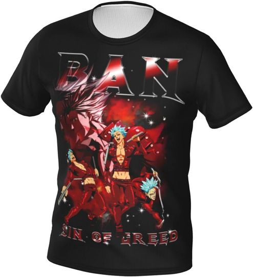 Discover Anime Seven Deadly Sins Ban 3D T-Shirt