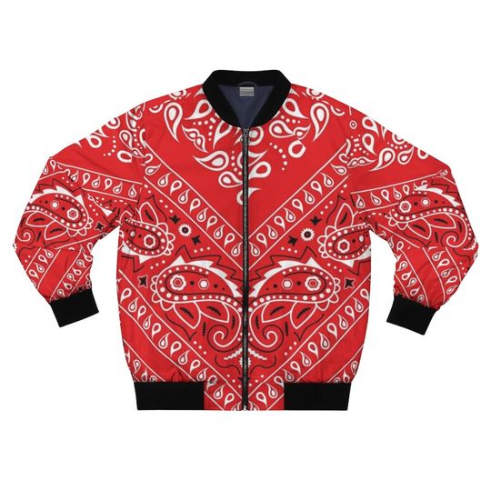 Discover Men's Red bandana Bomber Jacket