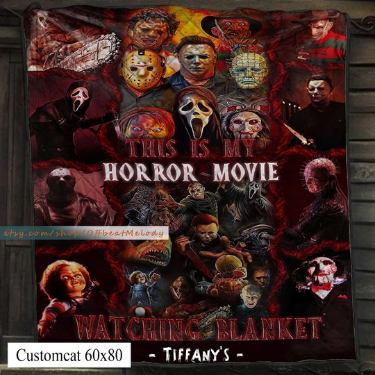 Discover This Is My Horror Movie Watching Halloween Fleece Blanket