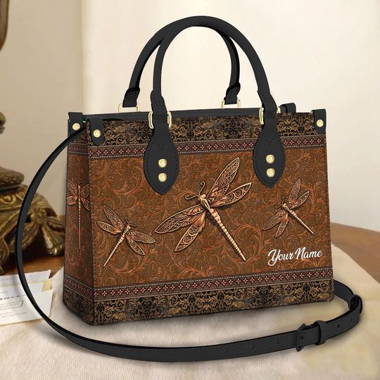 Discover Dragonfly Personalized Leather Bag