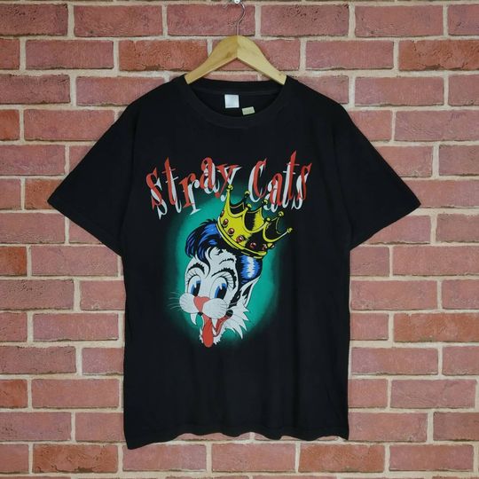 Discover Vintage 90s STRAY CATS Band Rockabilly Tour Concert T-shirt medium size