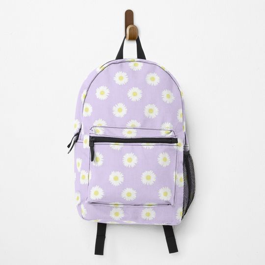 Discover Daisy Purple Pastel Aesthetic Cute Daisies Flower Cottagecore Backpack