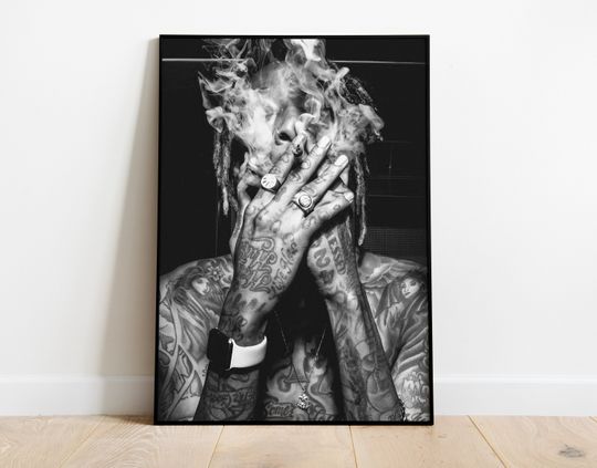 Discover Wiz Khalifa Poster, Black And White, American Rapper