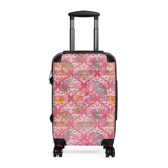 Discover Pink Floral Carryon Luggage Cabin Suitcase, Hardcase Luggage