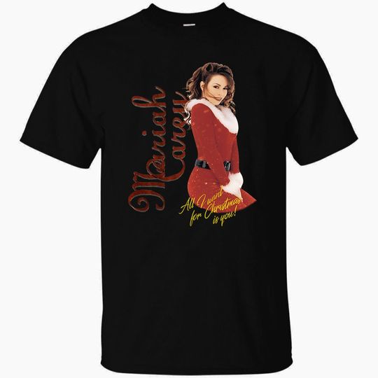 Discover Mariah Carey All I Want For Christmas is You Black T-shirt