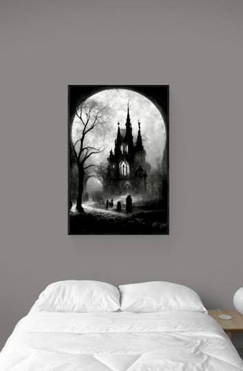 Discover Gothic Halloween B&W Art - Halloween Poster