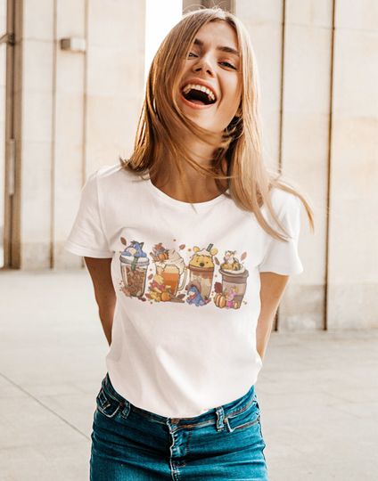Discover Pooh Characters Coffee Women's Relaxed T-shirt