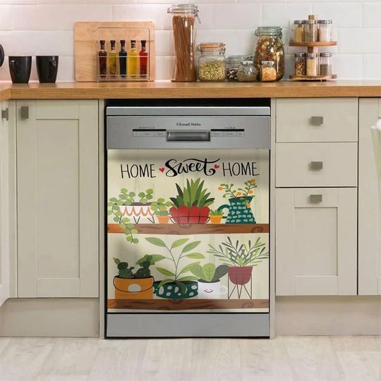 Discover Floral Dishwasher Cover, Home Kitchen Decoration, Dish Washer Covers