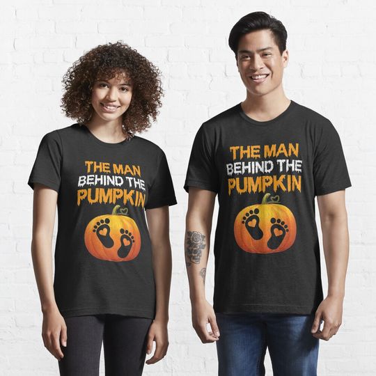 Discover The Man Behind The Pumpkin Pregnancy Halloween Essential T-Shirt