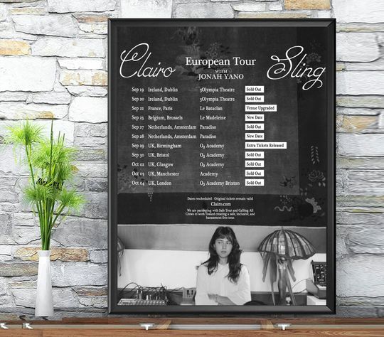 Discover Sling Clairo Europe Tour 2022 Poster