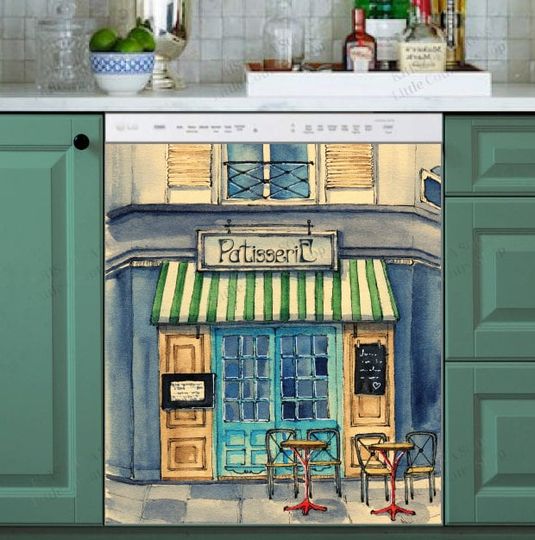Discover Cute Small French Bakery Dishwasher Cover