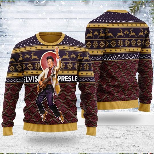 Discover 3D-Elvis Presley Ugly Christmas Sweater