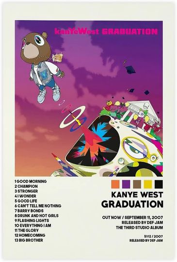Discover Kanye Posters Graduation Album Cover Poster, Music Poster, RHCP Poster