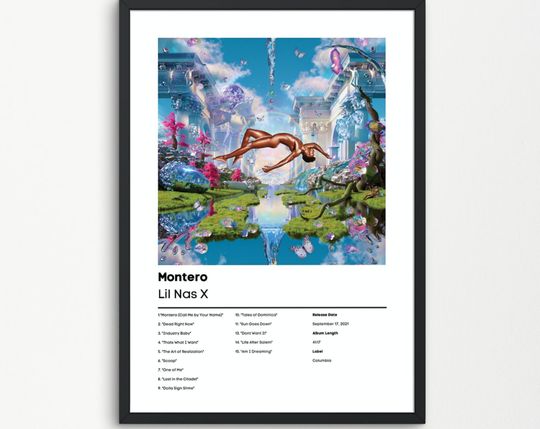Discover Lil Nas X, Montero Album Cover Art, Lil Nas X Music Print, Wall Poster, Music Gift