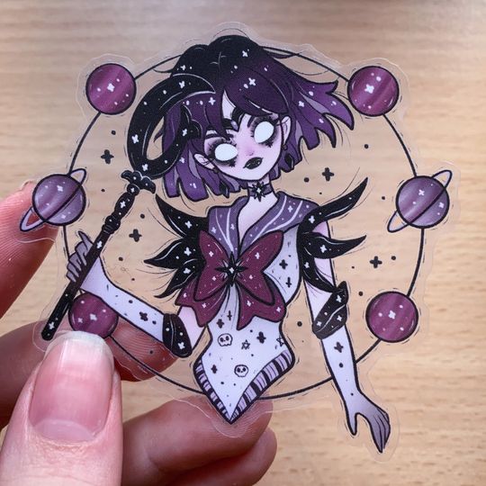 Discover Dark Saturn Transparent Sticker