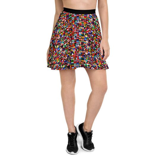 Discover World Flags Skater Skirt
