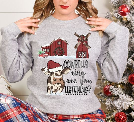 Discover Cow Bells Ring Christmas Sweatshirt