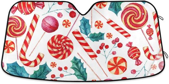 Discover Candies Christmas Car Sunshade Windshield Sun Shade
