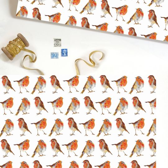 Discover Christmas Robin Gift Wrap Sheet, Christmas Gift Wrapping Paper