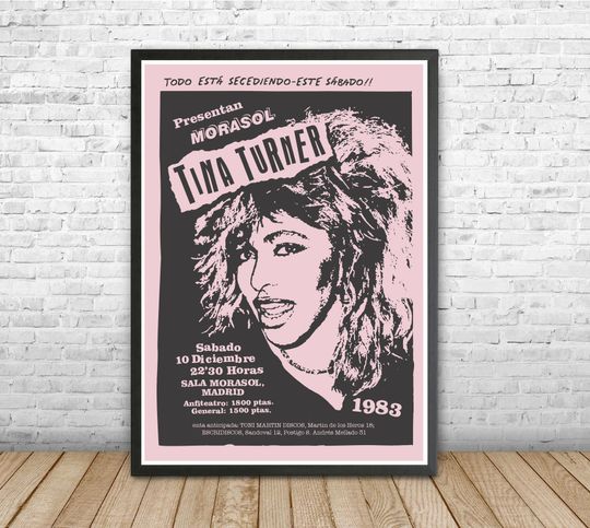 Discover Music Poster - Tina Turner 1983, Madrid, Spain, American female rock star Poster