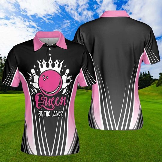Discover Bowling Queen Of The Lanes Polo Shirt Gift For Sports Lover Polo Shirt