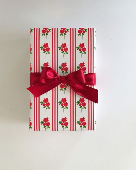 Discover Red French Rose Wrapping Paper