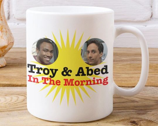 Discover Troy And Abed In The Morning 11oz Coffee And Tea Mug, Funny Premium Quality Gift Idea For Community Sitcom Fans, Favorite TV Show Present