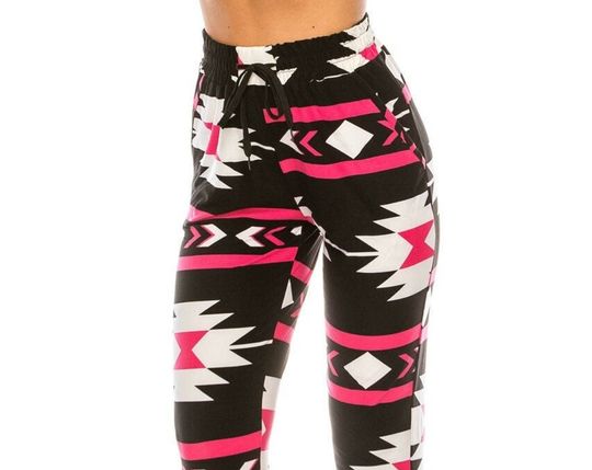Discover Magenta Aztec Joggers Buttery Soft Jogger Pants with Pockets and Drawstring