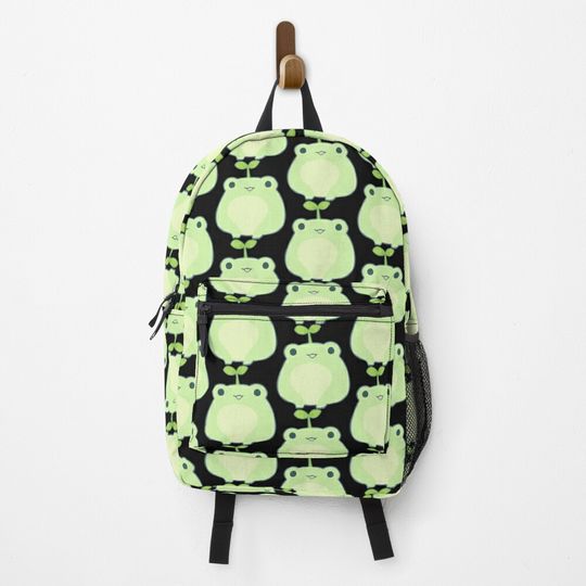 Discover Kawaii Frog With Leaf On Head Backpack