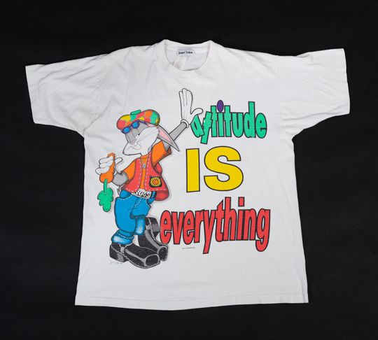 Discover 90s Bugs Bunny "Attitude Is Everything" T Shirt