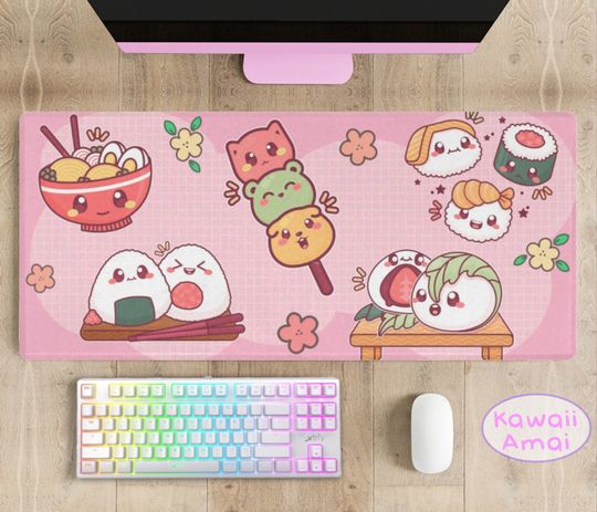 Discover Kawaii cute desk mat, Kawaii Japanese Gamer large desk mat