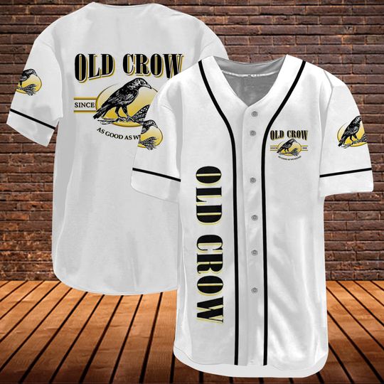 Discover White Old Crow Whiskey Baseball Jersey