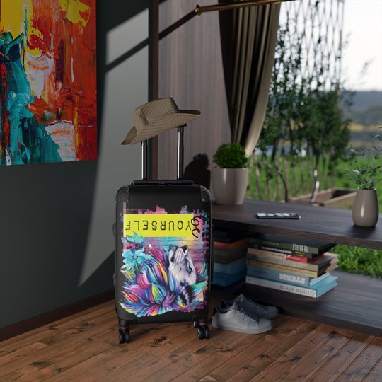 Discover Be Yourself Luggage, Floral Vibrant Lion Luggage, Cute Luggage