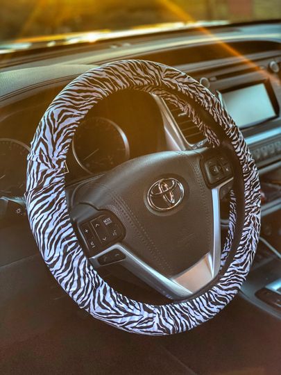 Discover Zebra Non Slip Fabric Steering Wheel Cover