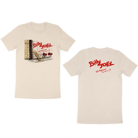 Discover Billy Joel 52nd Street On Tour 1978 Vintage Double Sided T-Shirt