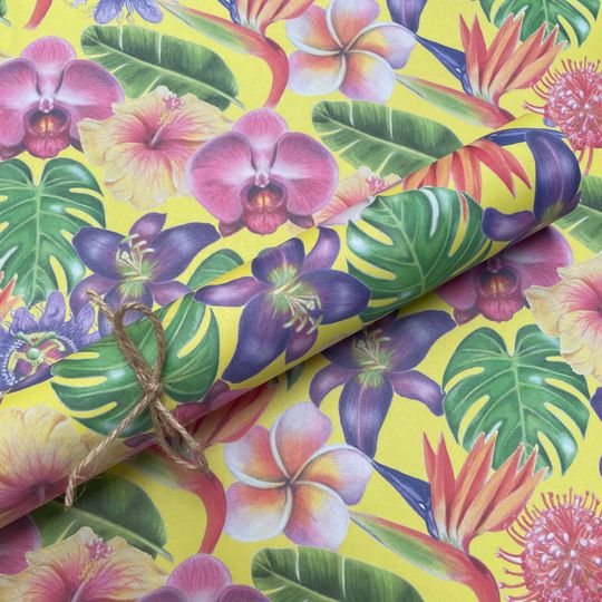 Discover Tropical Flowers Gift Wrap