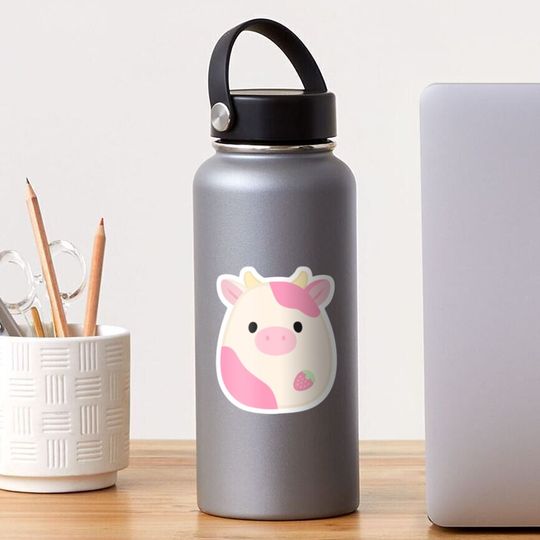 Discover Strawberry Cow Squish Plushie Sticker