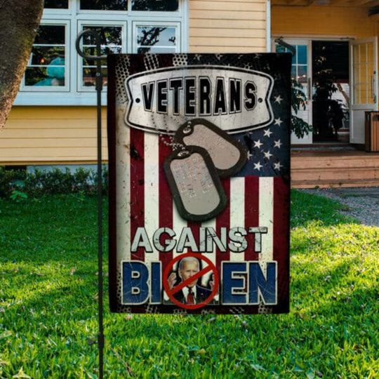 Discover Veteran Against Biden Garden Flag