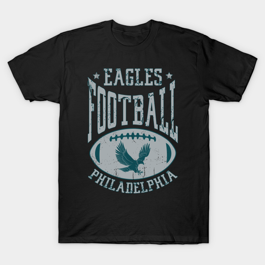 Discover Eagles Football - Philadelphia Vintage Text - T-Shirt