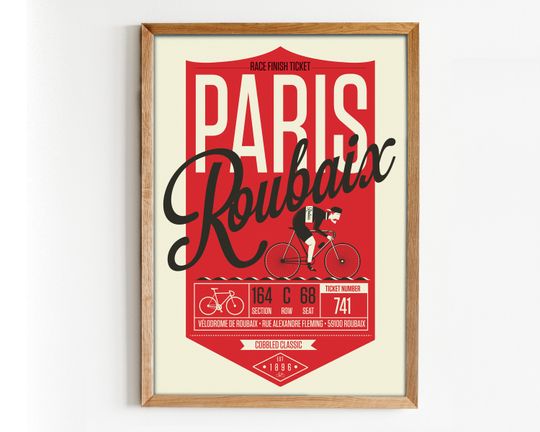 Discover Cycling Print, Paris-Roubaix Poster