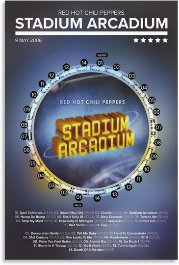 Discover Red Hot Chili Peppers - Stadium Arcadium Poster, Music Poster, RHCP Poster