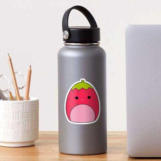 Discover Strawberry Squishmallow- Scarlet the Strawberry Squishmallow Sticker