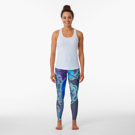 Discover Stormy Sky Serpent Dragon Leggings