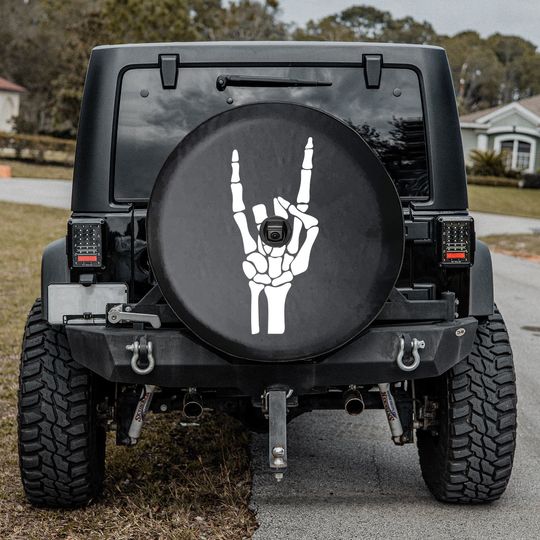 Discover Skeleton Peace Tire Cover | Spare Tire Cover