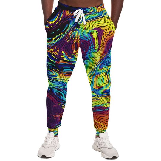 Discover Athletic Sporty Abstract Paint Liquid Ripple Waves Athletic Joggers