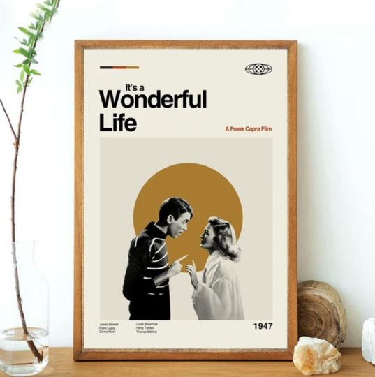 Discover IT'S A WONDERFUL LIFE Inspired Poster, Art Print - Minimalist, Mid-Century Modern