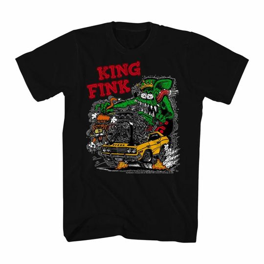 Discover Rat Fink King Fink Black Adult T-Shirt